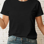 Casual Women's Round Neck Short Sleeve Sports Pure Cotton T-shirt