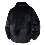 Fleece-lined Thick Mink Fur Coat With Large Size Lapel Casual Jacket