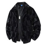 Fleece-lined Thick Mink Fur Coat With Large Size Lapel Casual Jacket